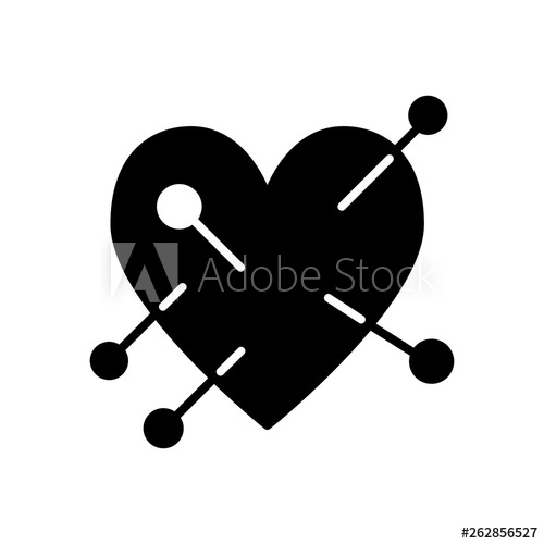 500x500 Needles In Heart Solid Icon Heart With Voodoo Pin Vector