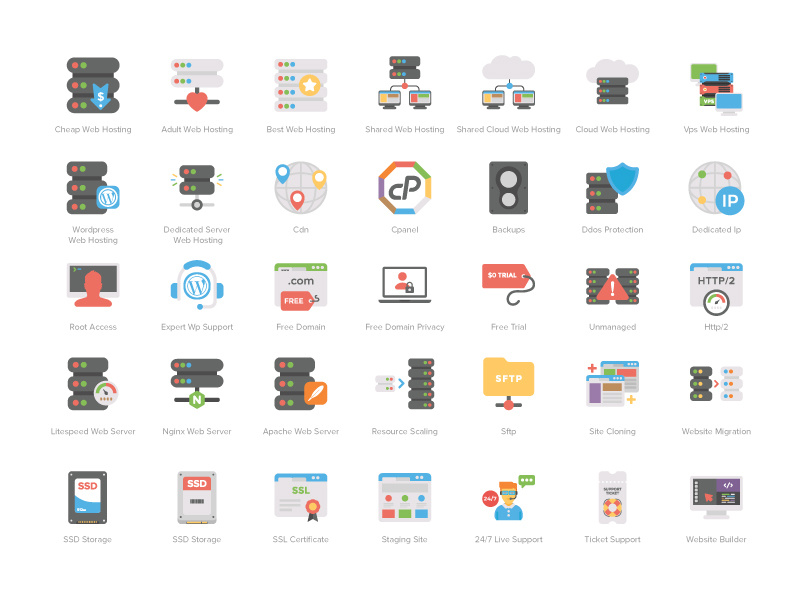 800x600 Web Hosting Icons