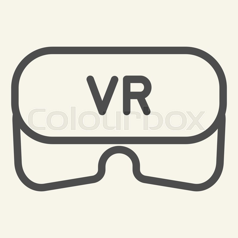 800x800 Virtual Reality Helmet Line Icon Vr Stock Vector Colourbox