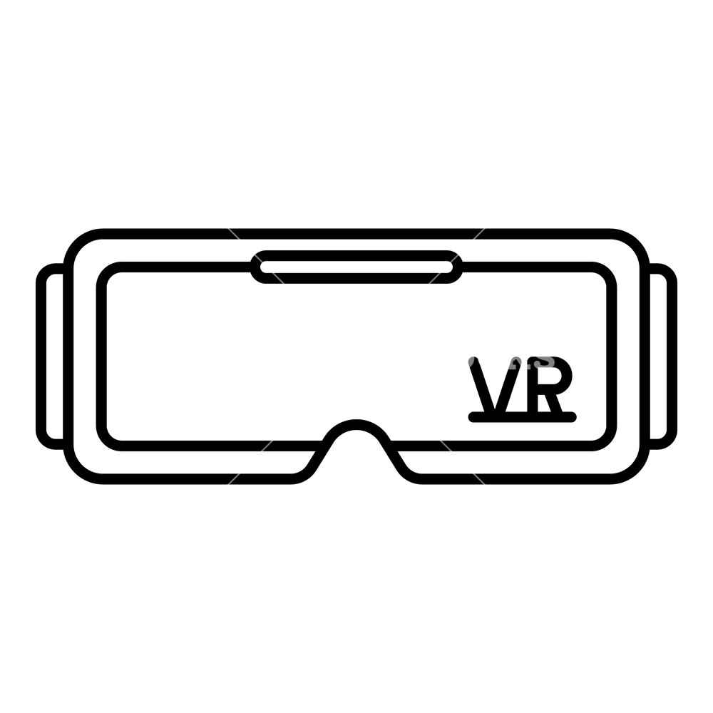 1000x1000 Vr Glasses Icon Outline Vr Glasses Vector Icon For Web Design