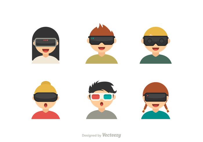 700x490 Free Vector Kids With Virtual Reality Glasses Icons