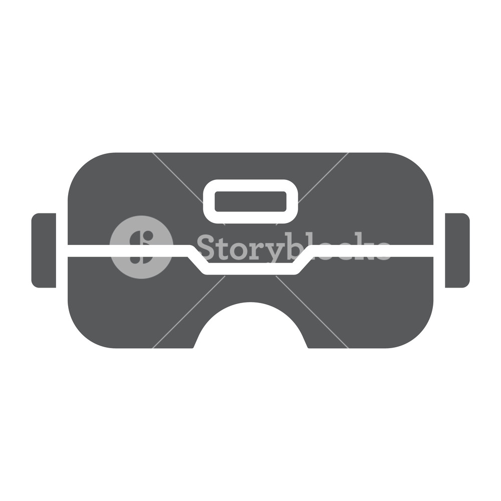 1000x1000 Vr Glasses Glyph Icon, Game And Play, Vr Mask Sign, Vector