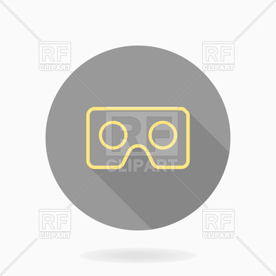 400x400 Vr Circle Icon Flat Design With Long Shadow Vector Image