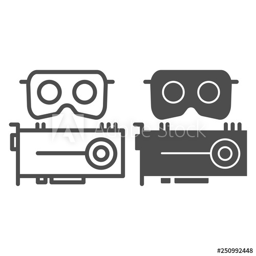 500x500 Vr Headset And Cpu Line And Glyph Icon Virtual Reality Mask