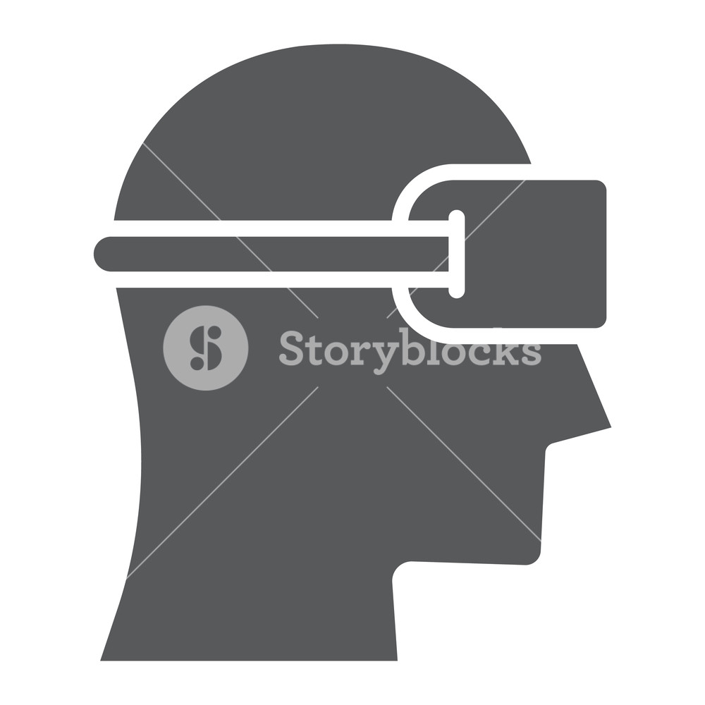 1000x1000 Vr Device Glyph Icon, Gaming And Virtual, Vr Headset Sign, Vector
