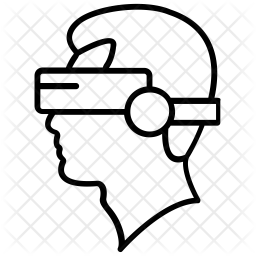 256x256 Virtual Reality Headset Icon Of Line Style