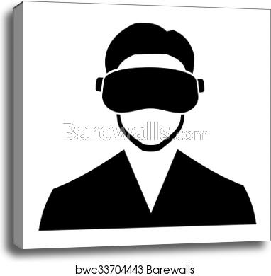 382x390 Virtual Reality Headset Icon Vector, Canvas Print Barewalls