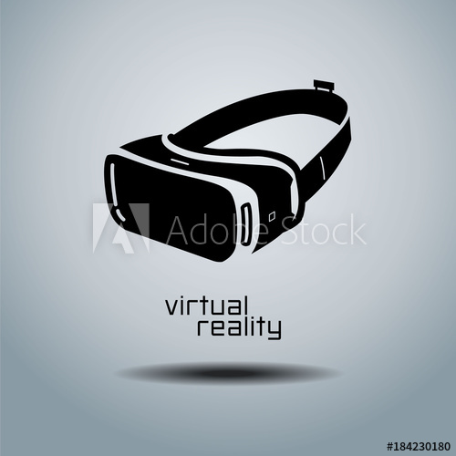 500x500 Virtual Reality Headset Icon, Flat Design, Vector, Icon, Design