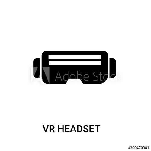 500x500 Vr Headset Icon On White Background, In Black, Vector Icon