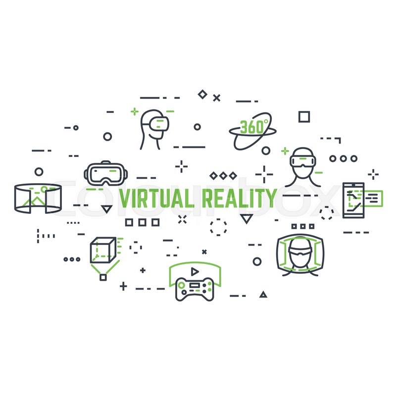 800x800 Vr Icon Set Abstract Circle Line Stock Vector Colourbox