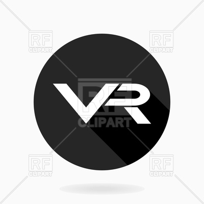 400x400 Icon With Vr Logo In The Black Circle Vector Image Of Icons
