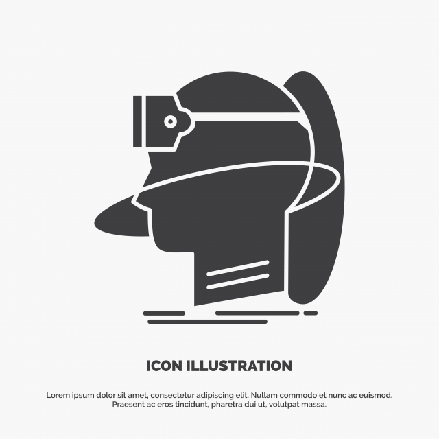 640x640 Human Man Reality User Virtual Vr Icon Glyph Vector Gray S