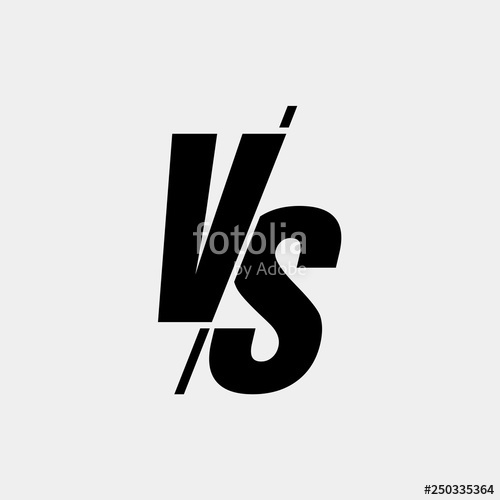 Vector Versus Sign Modern Style Black Color Isolated On White 500x500 Vector Versus Sign Modern Style Black Color Isolated On White