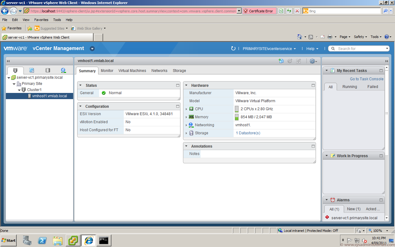 1280x800 Vmware Vcenter Web Client Server Configuration