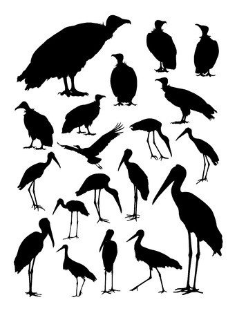 343x450 Stork And Vulture Silhouette Good Use For Symbol, Web Icon