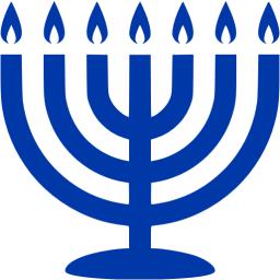 256x256 Royal Azure Blue Menorah Icon
