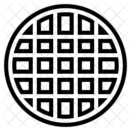 256x256 Waffle Icon Of Line Style