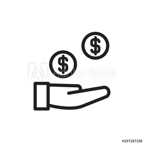 500x500 Salary, Wage Outlined Vector Icon Modern Simple Isolated Sign