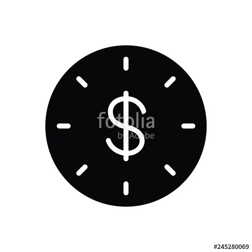 500x500 Black Solid Icon For Wage Stock Image And Royalty Free Vector