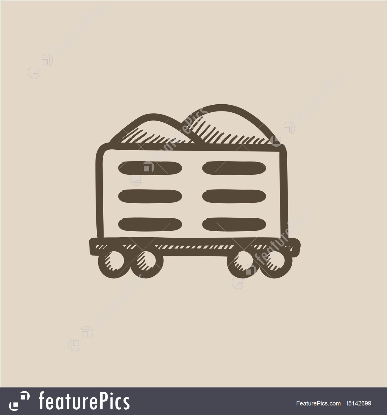 1300x1392 Illustration Of Cargo Wagon Sketch Icon