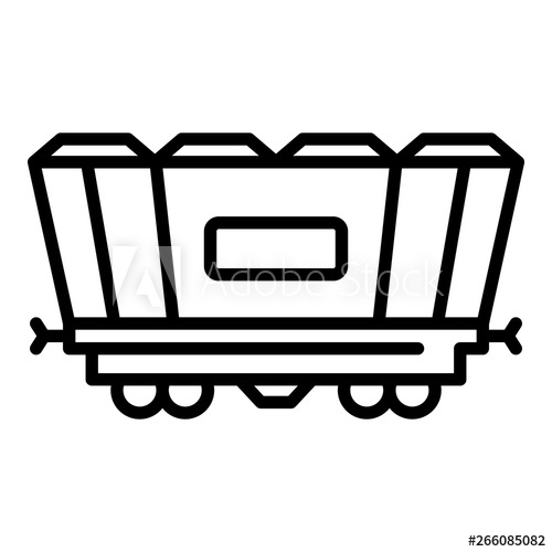 500x500 Freight Railway Wagon Icon Outline Freight Railway Wagon Vector