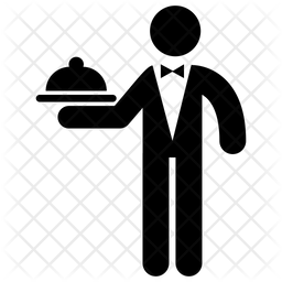 256x256 Waiter Icon Of Glyph Style