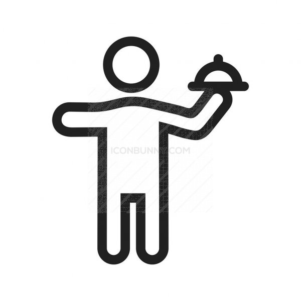 600x600 Waiter Line Icon