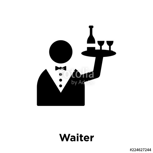 500x500 Waiter Icon Vector Isolated On White Background, Logo Concept