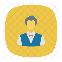256x256 Waiter Icon Of Flat Style