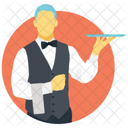 256x256 Waiter Icon Of Flat Style