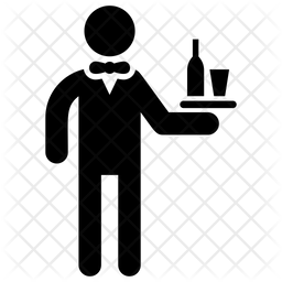 256x256 Waiter Icon Of Glyph Style