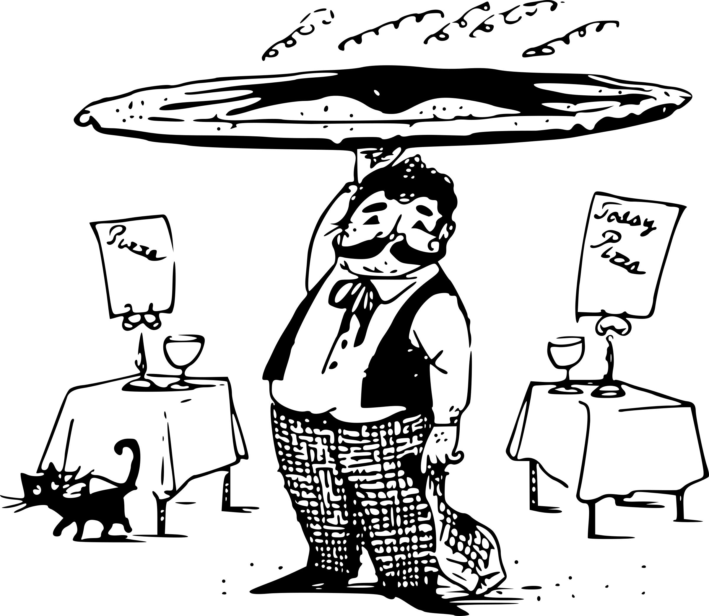 2400x2087 Waiter In Pizzeria Icons Png