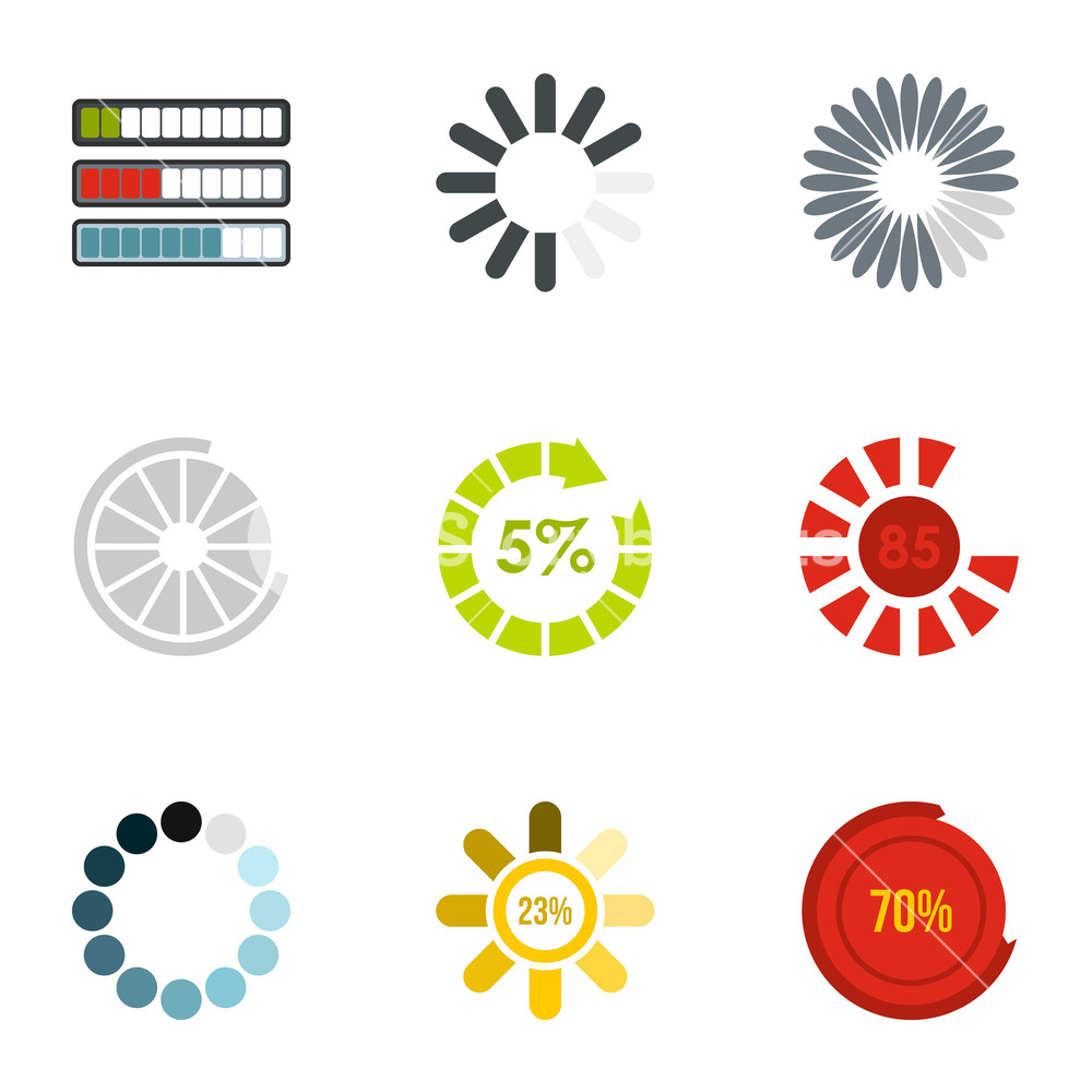 1000x1000 Loading And Waiting Icons Set Flat Illustration Of Loading