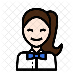 256x256 Waitress Icon Of Colored Outline Style