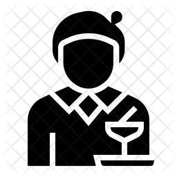 256x256 Waitress Icon Of Glyph Style