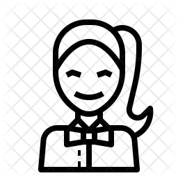 256x256 Waitress Icon Of Line Style