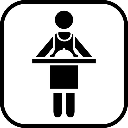 450x450 Waitress Room Service Vector Icon Isolated Royalty Free Vector