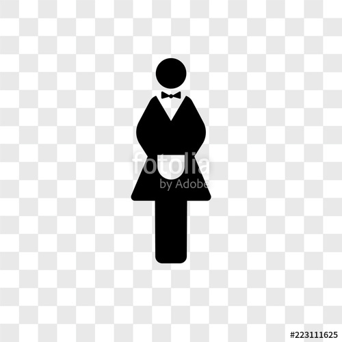500x500 Waitress Icons Isolated On Transparent Background Modern