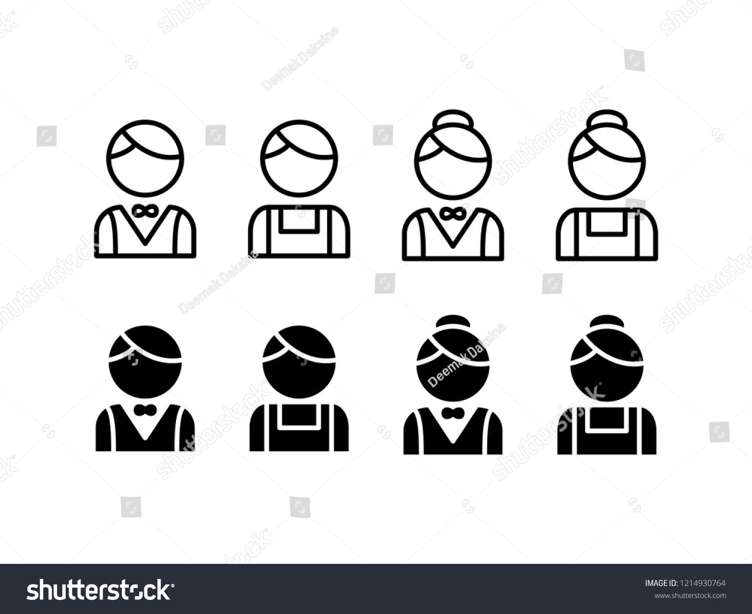 1500x1225 Waiter Waitress Icon Design Waiter, Waitress, Bartender, Barista