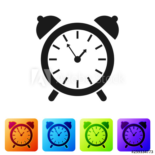 500x500 Black Alarm Clock Icon Isolated On White Background Wake Up, Get