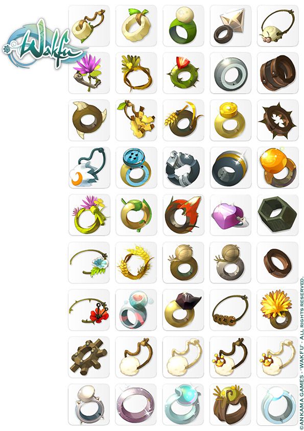 595x842 Wakfu Mmorpg Anneaux, Amulettes, Accessoires Icons Romain