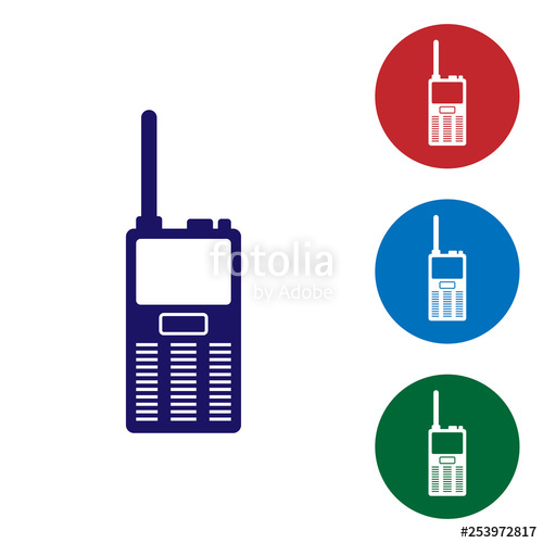 500x500 Blue Walkie Talkie Icon Isolated On White Background Portable
