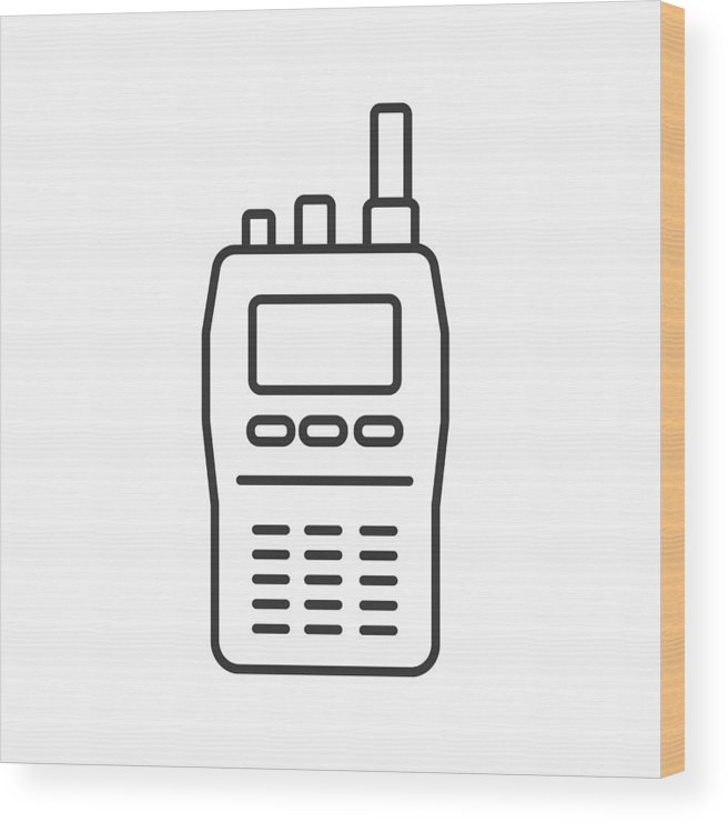 656x740 Walkie Talkie Icon Wood Print