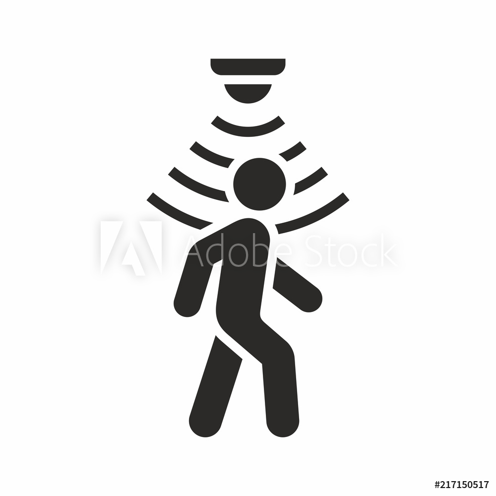 1000x1000 Photo Art Print Motion Sensor Icon, Walking Man Europosters