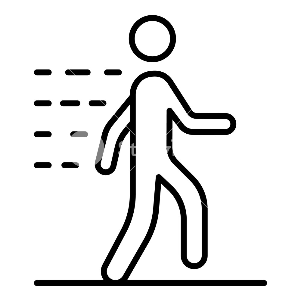 1000x1000 Walking Man Icon Outline Walking Man Vector Icon For Web Design
