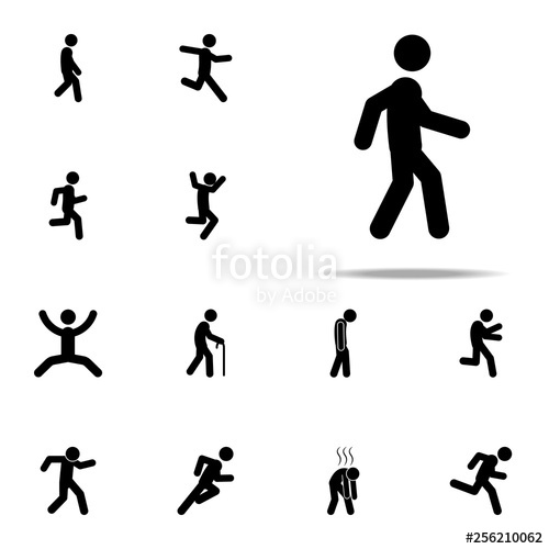 500x500 Walking, Man Icon Walking, Running People Icons Universal Set