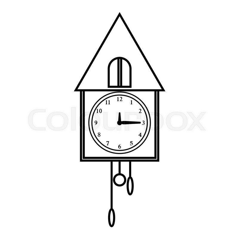 800x800 Old Wall Clock Icon Outline Stock Vector Colourbox