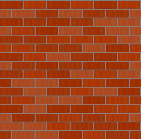 600x588 Red Brick Wall Icon Isolated On Background Modern Flat Pictogram