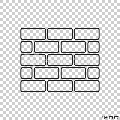 500x500 Wall Brick Icon In Flat Style Isolated On Isolated Background