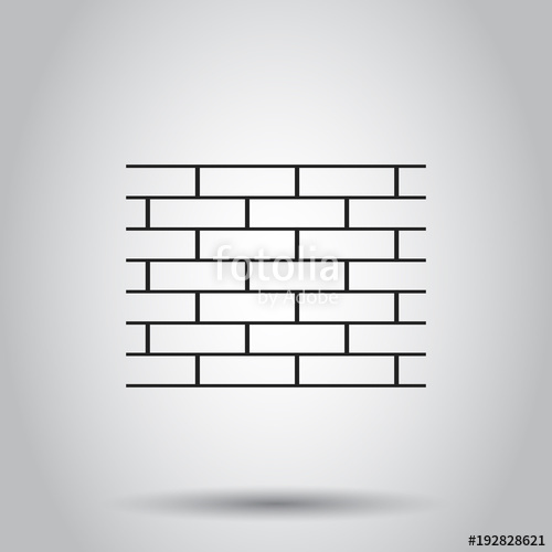 500x500 Wall Brick Stone Icon Vector Illustration On Isolated Background